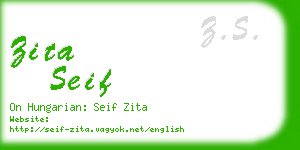 zita seif business card